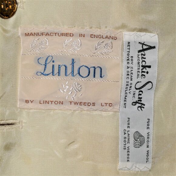 Vintage Auckie Sanft Linton Cream Tweed Jacket size S/M - Picture 10 of 11